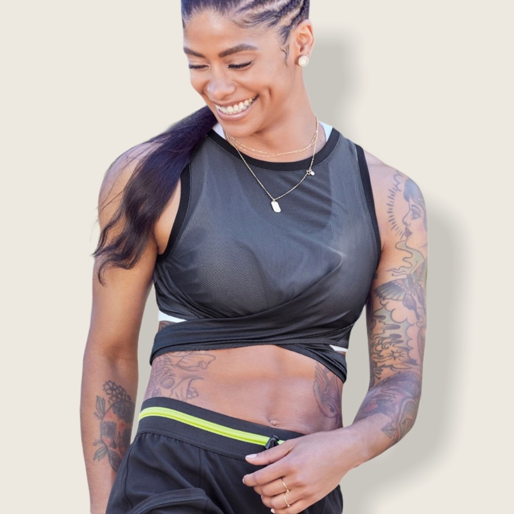 Fabletics Marissa Tie-up Mesh Tank